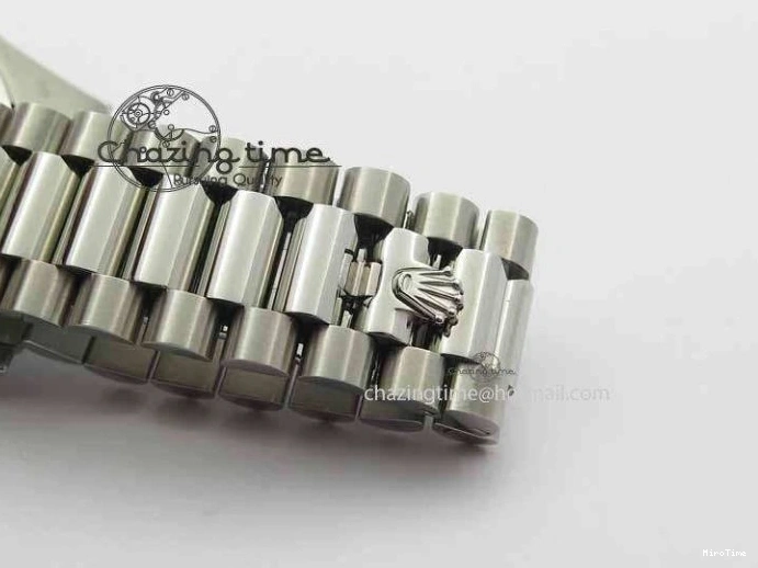 MiroTime 1227 Elegant Day Date 40mm SS BP Maker Best Edition Ice Blue Dial Diamond Markers On SS Bracelet ETA 3700